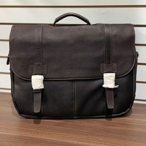 Kenneth Cole Reaction Columbian Leather Portfolio, Briefcase in Brown 524431